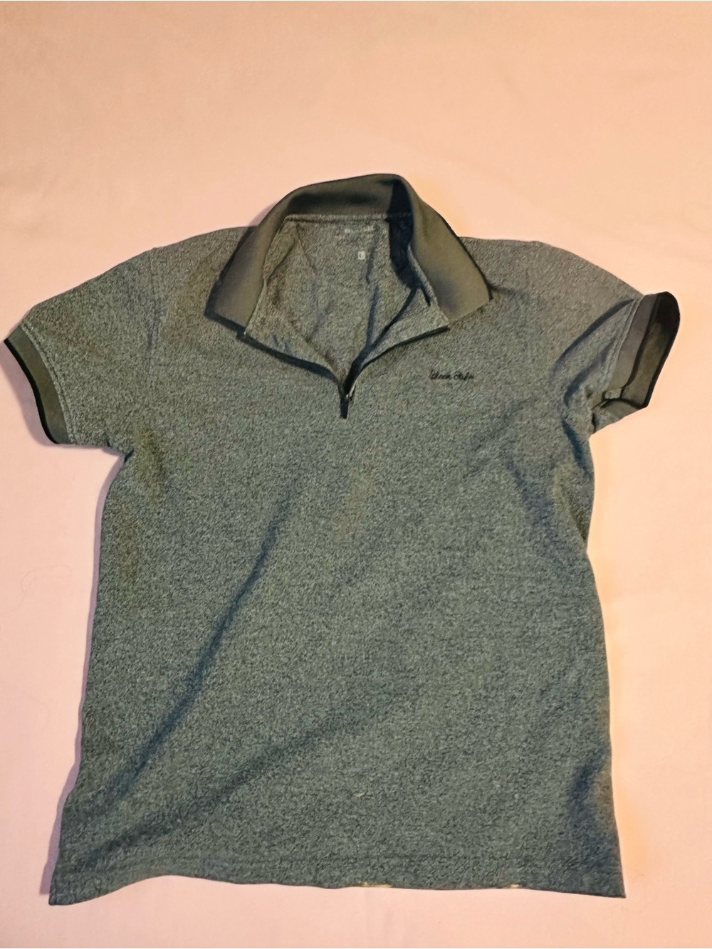 Heathered Gray Short Sleeve Quarter-Zip Polo